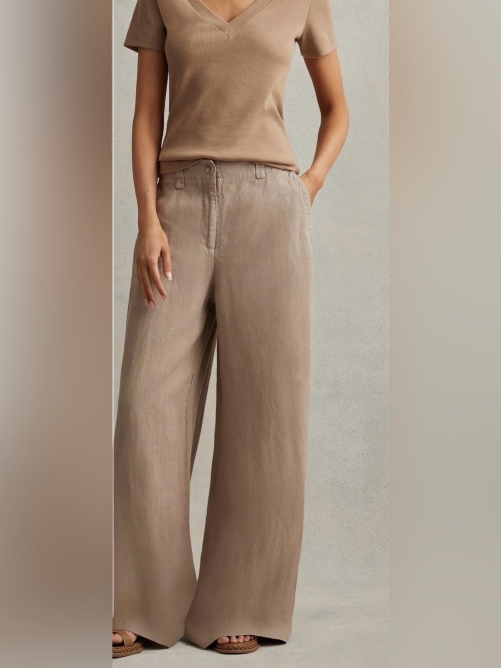 Reiss Demi Wide Leg Garment Dye Pant